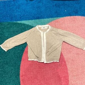 Cyrillus beige and white ceremony cardigan 18month